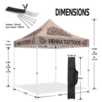 ABLEM8CANOPY Henna Tattoos 10x10 Portable Canopies Tent - ablem8canopy
