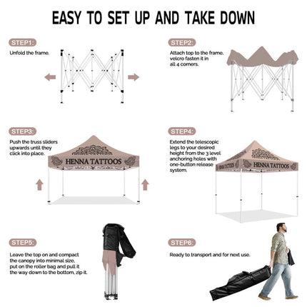 ABLEM8CANOPY Henna Tattoos 10x10 Portable Canopies Tent - ablem8canopy