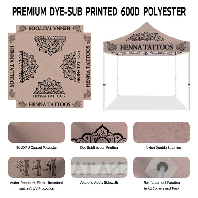 ABLEM8CANOPY Henna Tattoos 10x10 Portable Canopies Tent - ablem8canopy