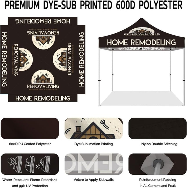 ABLEM8CANOPY HOME REMODELING 10x10 Advertising Canopy Tent - ablem8canopy