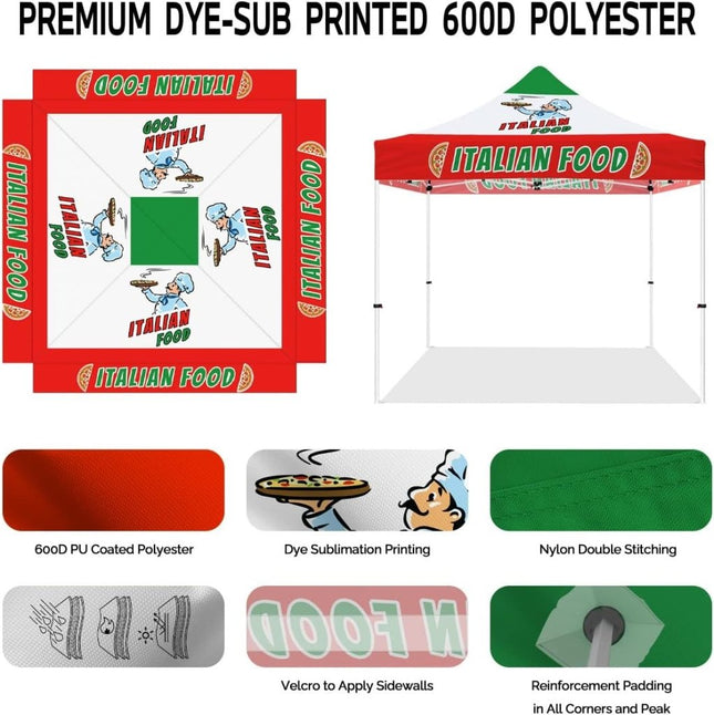 ABLEM8CANOPY Italian Food 10x10 heavy duty canopy tent - ablem8canopy