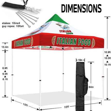 ABLEM8CANOPY Italian Food 10x10 heavy duty canopy tent - ablem8canopy
