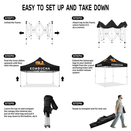 ABLEM8CANOPY Kombucha 10x10 Pop Up Outdoor Canopies Tents - ablem8canopy