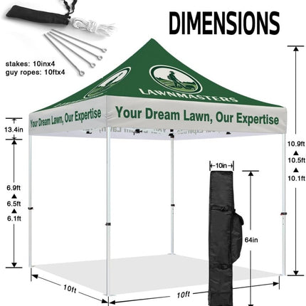 ABLEM8CANOPY Lawnmasters Tackle 10x10 Custom Logo Canopy Tent - ablem8canopy