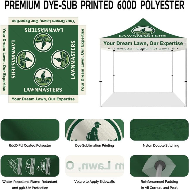 ABLEM8CANOPY Lawnmasters Tackle 10x10 Custom Logo Canopy Tent - ablem8canopy