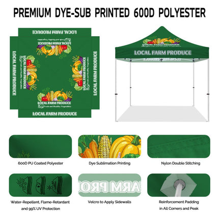 ABLEM8CANOPY Local Farm Produce 10x10 Pop Up Sun Canopy Tent - ablem8canopy