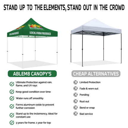 ABLEM8CANOPY Local Farm Produce 10x10 Pop Up Sun Canopy Tent - ablem8canopy