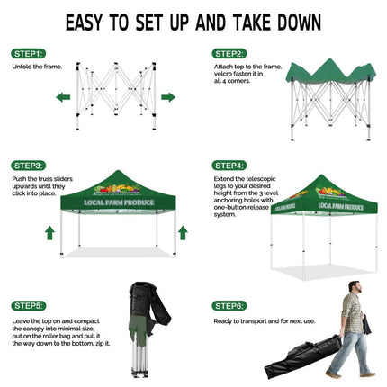 ABLEM8CANOPY Local Farm Produce 10x10 Pop Up Sun Canopy Tent - ablem8canopy