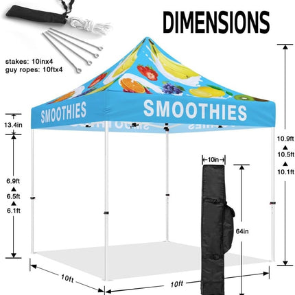 ABLEM8CANOPY Smoothies 10x10 Pop Up Canopy Tent For Smoothie Stand - ablem8canopy