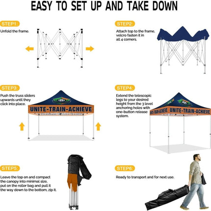 ABLEM8CANOPY UNITE TRAIN ACHIEVE 10x10 Soccer Tent for Soccer Games - ablem8canopy