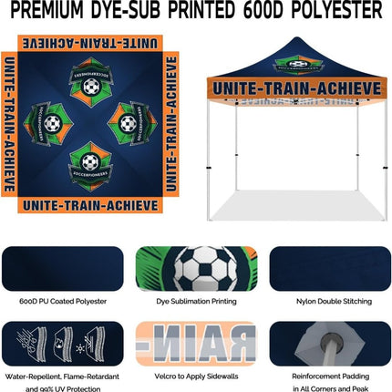 ABLEM8CANOPY UNITE TRAIN ACHIEVE 10x10 Soccer Tent for Soccer Games - ablem8canopy