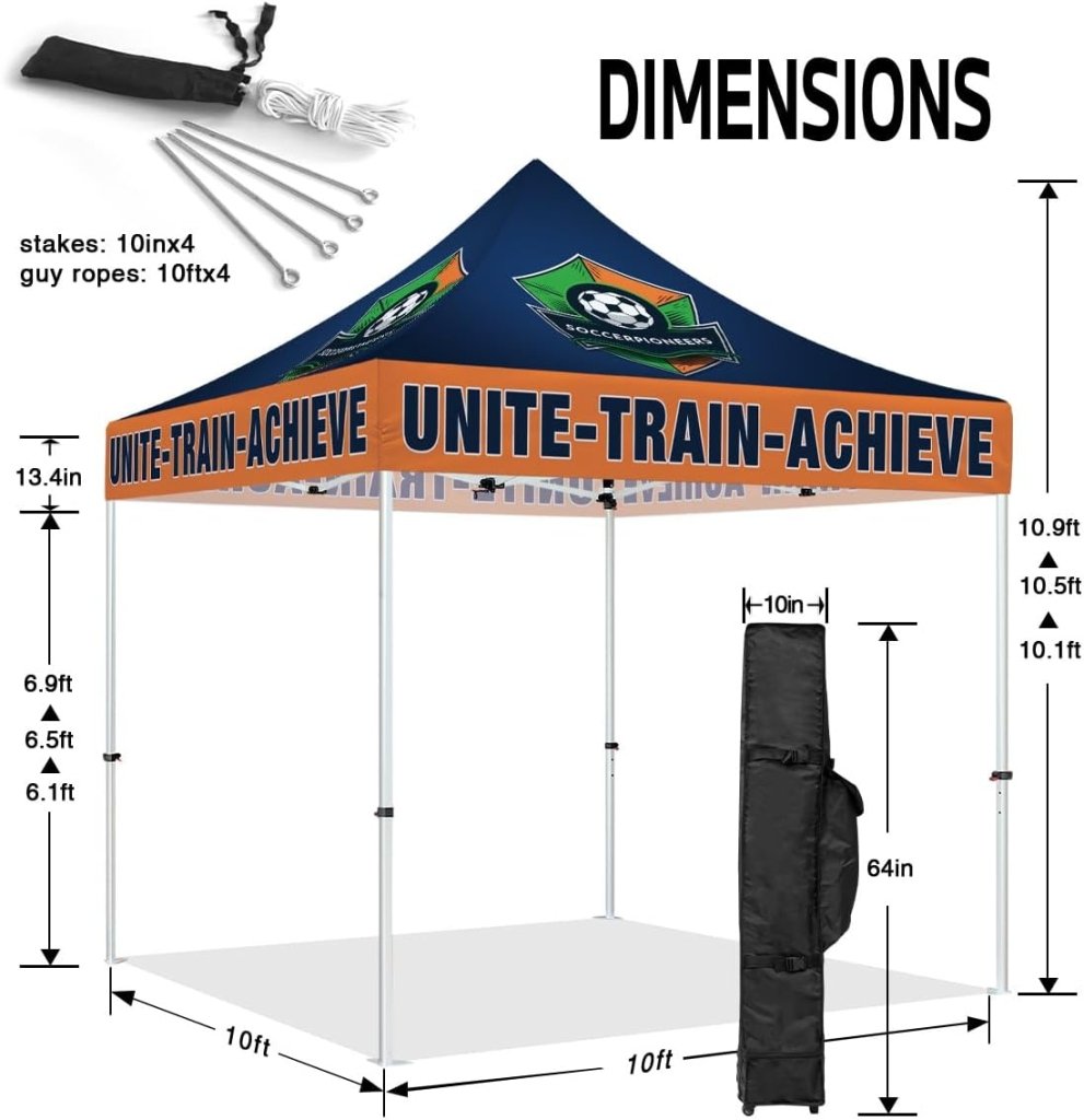tent for soccer games UNITE TRAIN ACHIEVE 10x10 Soccer Tent for Soccer Games 1 full wall