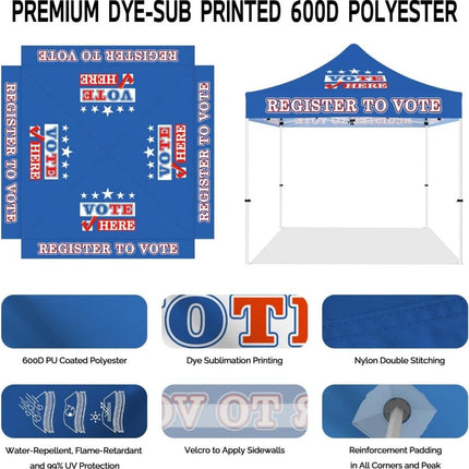 ABLEM8CANOPY Voter Registration 10x10 Commercial Pop Up Canopy Tents - ablem8canopy