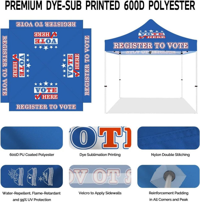 ABLEM8CANOPY Voter Registration 10x10 Commercial Pop Up Canopy Tents - ablem8canopy