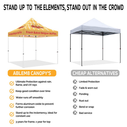 ABLEM8CANOPY Waffle 10x10 Pop Up Canopy Tent With Sides - ablem8canopy