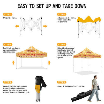 ABLEM8CANOPY Waffle 10x10 Pop Up Canopy Tent With Sides - ablem8canopy
