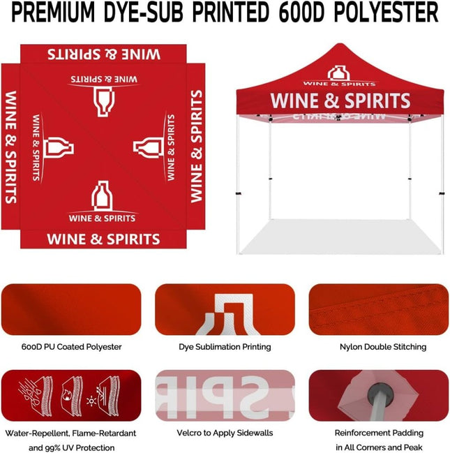 ABLEM8CANOPY Wine and Spirits 10x10 Pop Up Canopy Tent - ablem8canopy