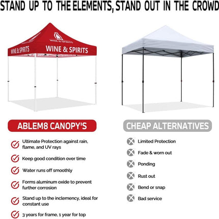 ABLEM8CANOPY Wine and Spirits 10x10 Pop Up Canopy Tent - ablem8canopy