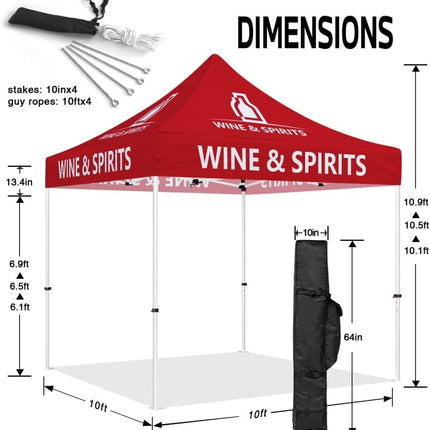 ABLEM8CANOPY Wine and Spirits 10x10 Pop Up Canopy Tent - ablem8canopy