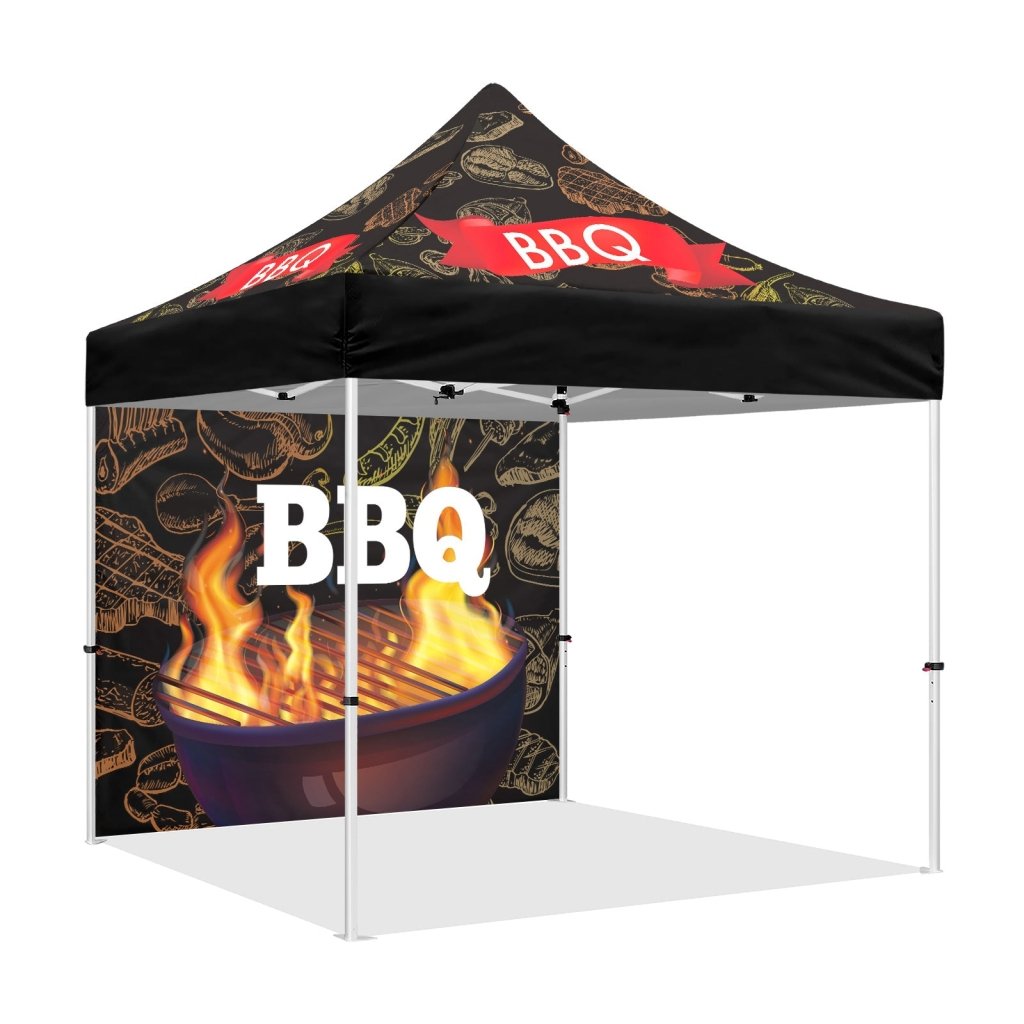 bbq tent BBQ Tent-10x10 Themed Pop Up Canopy Tent-ablem8canopy 1 full wall