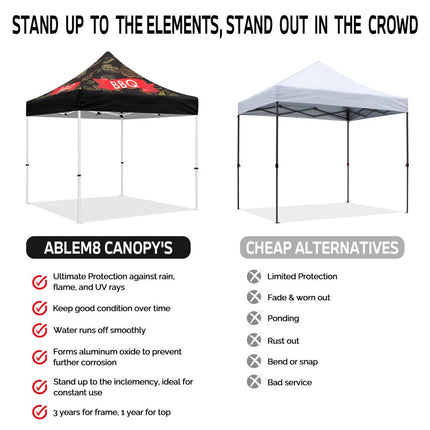 BBQ Tent - 10x10 Themed Pop Up Canopy Tent for BBQ Food Vendors - ablem8canopy