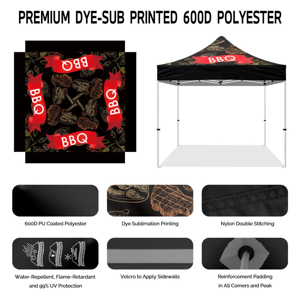 barbecue tent BBQ Tent-10x10 Themed Pop Up Canopy Tent-ablem8canopy 1 full wall