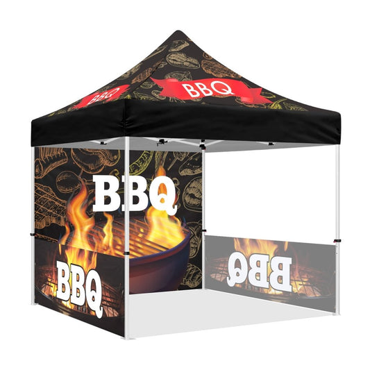 BBQ Tent - 10x10 Themed Pop Up Canopy Tent for BBQ Food Vendors - ablem8canopy
