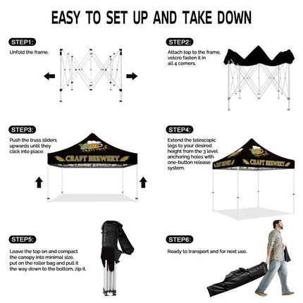 Beer Tent - Craft Brewery 10x10 Pop Up Canopy Tent - ablem8canopy