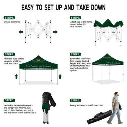 Best Craft Show Tents - 10x10 Tent with Canopy Attached for Fresh Wreaths & Garlands - ablem8canopy