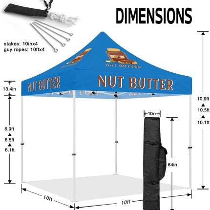Canopy Tents 10x10 - ABLEM8CANOPY Nut Butter 10x10 Pop Up Canopy Tent - ablem8canopy