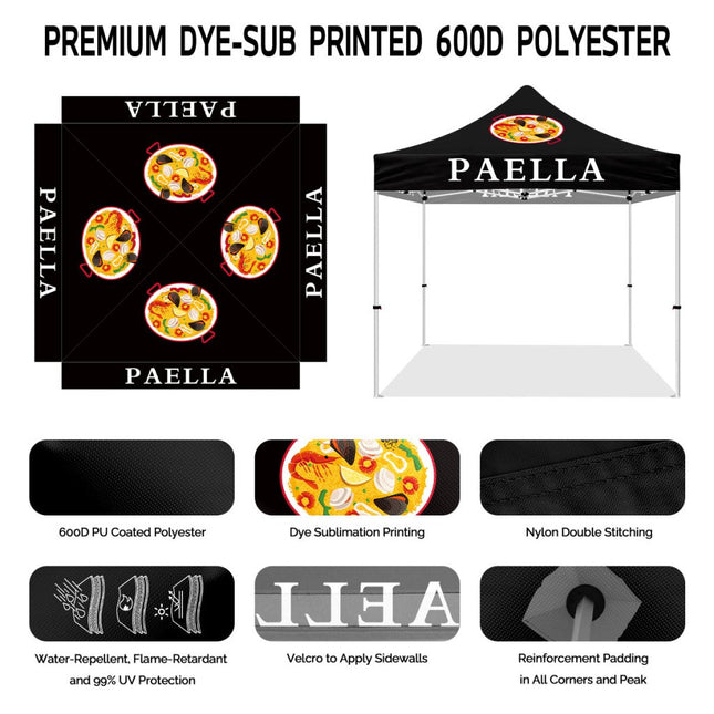 Canopy with Tent Attached - ABLEM8CANOPY Paella 10x10 Pop Up Waterproof Canopy Tent - ablem8canopy