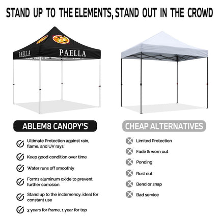 Canopy with Tent Attached - ABLEM8CANOPY Paella 10x10 Pop Up Waterproof Canopy Tent - ablem8canopy