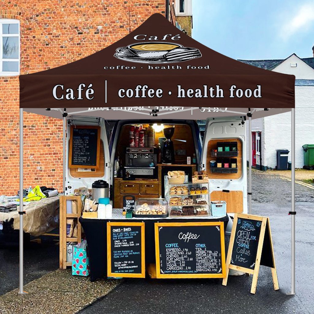 Coffee Canopy-10x10 Pop Up Tents and Canopies-ablem8canopy 1 full wall