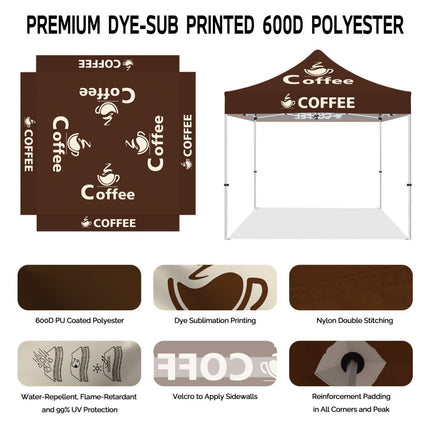 Coffee Canopy - ABLEM8CANOPY Coffee 10x10 Pop Up Canopy Tent - ablem8canopy