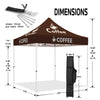 Coffee Canopy - ABLEM8CANOPY Coffee 10x10 Pop Up Canopy Tent - ablem8canopy