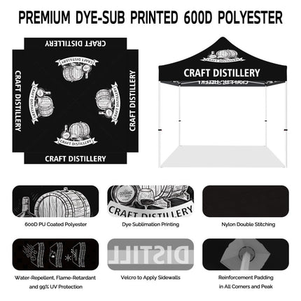 Craft Beer Tent - Craft Distillery 10x10 Pop Up Canopy Tent - ablem8canopy
