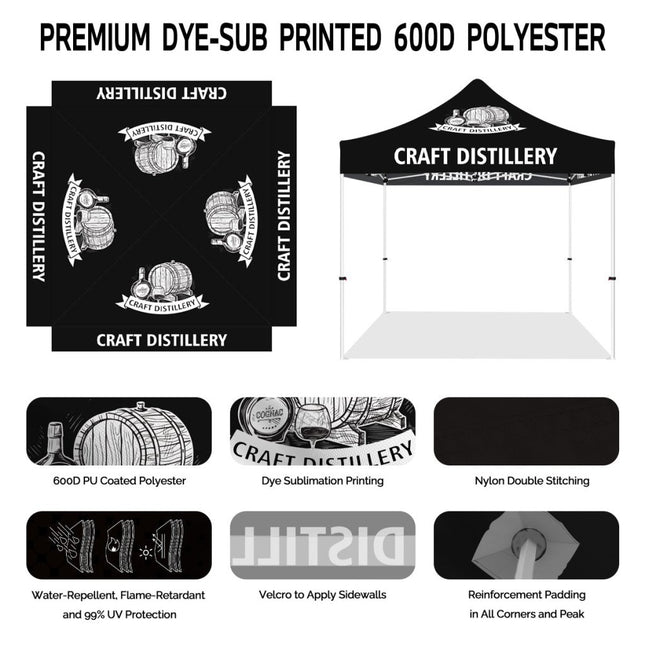 Craft Beer Tent - Craft Distillery 10x10 Pop Up Canopy Tent - ablem8canopy