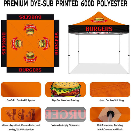 Custom 10x10 Canopy + Back Wall + 3 Half Walls - ablem8canopy