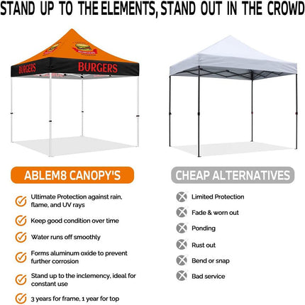 Custom 10x10 Canopy + Back Wall + 3 Half Walls - ablem8canopy