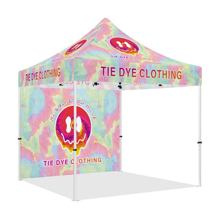 Custom 10x10 Canopy Tent with Company Logo for Tie - Dye Clothing - ablem8canopy
