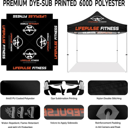 Fitness Tent - LIFEPULSE FITNESS 10 x 10 Canopy Tent with Side Walls - ablem8canopy