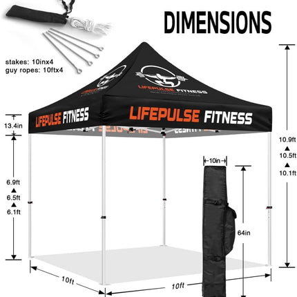 Fitness Tent - LIFEPULSE FITNESS 10 x 10 Canopy Tent with Side Walls - ablem8canopy