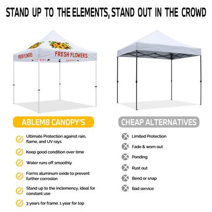 Flowering Tent - Fresh Flowers 10x10 Pop Up Canopy Tent - ablem8canopy