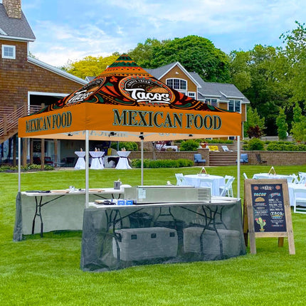 Food Canopy Tent - 10x10 Canopies Pop Up Tents for for Mexican Food Vendors Serving Tacos - ablem8canopy