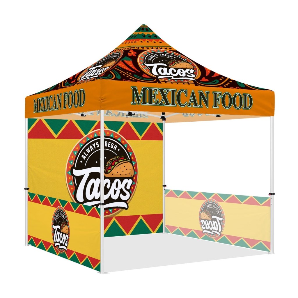 tent for vendors Food Canopy Tent-10x10 Canopies Pop Up Tents-ablem8canopy 1 full and 2 half walls