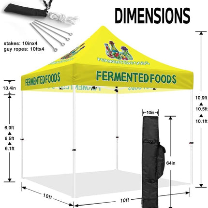 Food Cover Tents - Fermented Food 10x10 Pop Up Canopy Tent - ablem8canopy