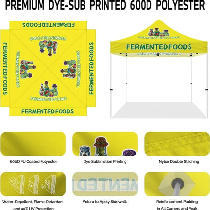 Food Cover Tents - Fermented Food 10x10 Pop Up Canopy Tent - ablem8canopy