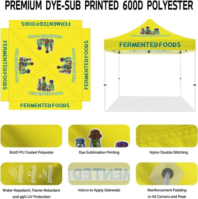 Food Cover Tents - Fermented Food 10x10 Pop Up Canopy Tent - ablem8canopy