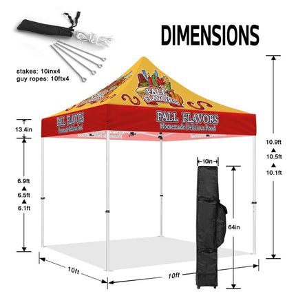 Food Pop Up tent - Fall Flavors 10x10 Pop Up Canopy Tent - ablem8canopy