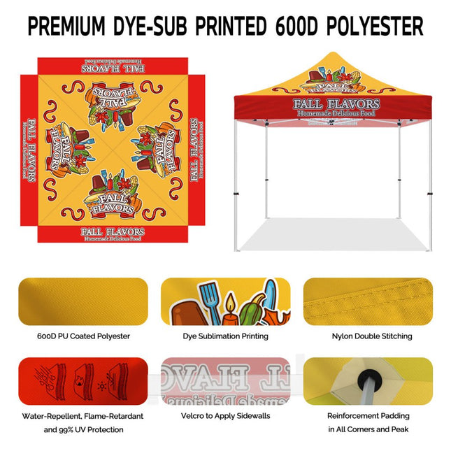 Food Pop Up tent - Fall Flavors 10x10 Pop Up Canopy Tent - ablem8canopy